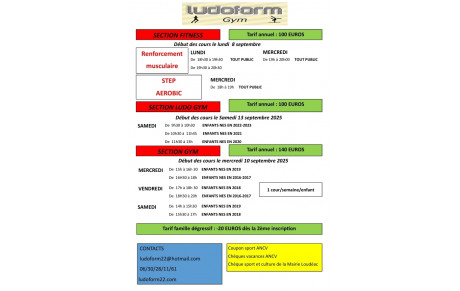 Horaires et tarifs 2025/2026